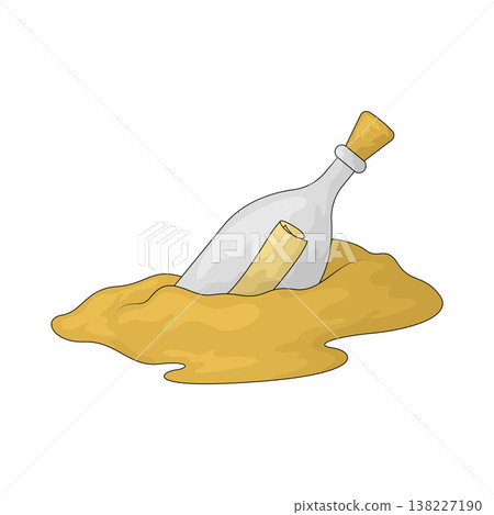 Illustration of Message in a Bottle 138227190