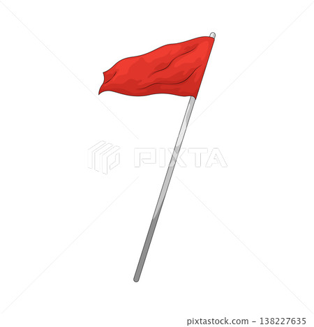 Illustration of Beach Warning Flag 138227635