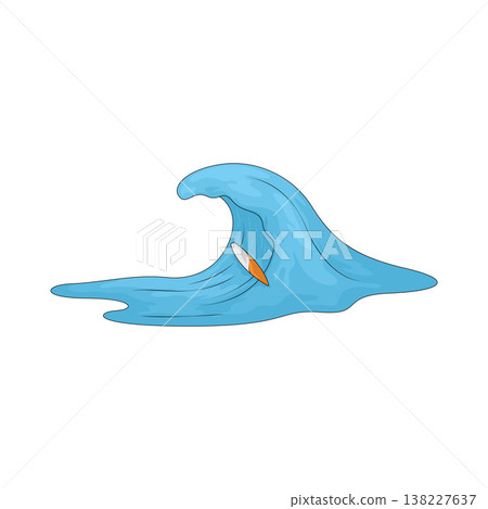 Illustration of Surfboard on wave 138227637
