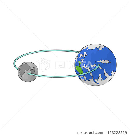 Illustration of Moon Orbit Illustration of Moon Orbit 138228219