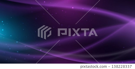 Abstract cosmic neon wave light background with glowing particles. Abstract cosmic neon wave light background with glowing particles. 138228337