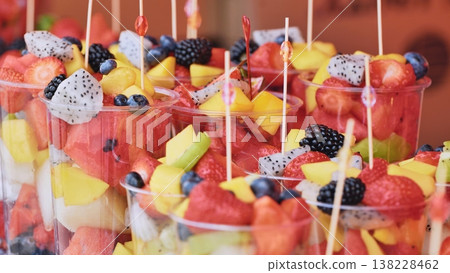 India Day Moscow: fresh fruit salad cups with exotic fruits and berries India Day Moscow: fresh fruit salad cups with exotic fruits and berries 138228462