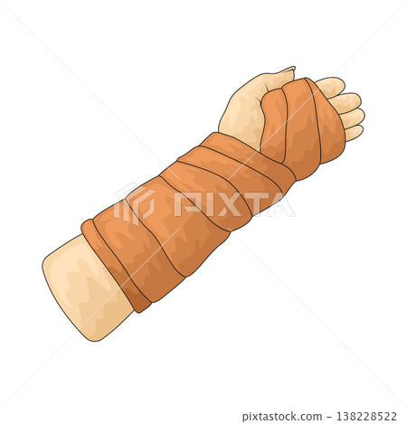 Illustration of Hand Bandage Illustration of Hand Bandage 138228522