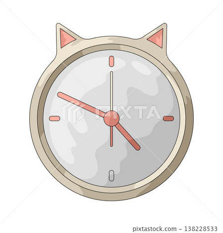 Illustration of Cat Clock 138228533
