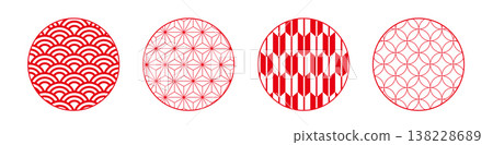 日本圖案、傳統設計、七寶紋、青海波紋、麻葉紋、玳瑁紋、卍字紋、一鬆紋、日式風格設計 138228689