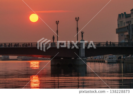 Nusamai Bridge and the sunset Nusamai Bridge and the sunset 138228873