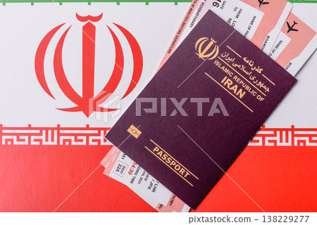 Iranian passport for travelling, flying and doing business. Iran document, id Iranian passport for travelling, flying and doing business. Iran document, id 138229277