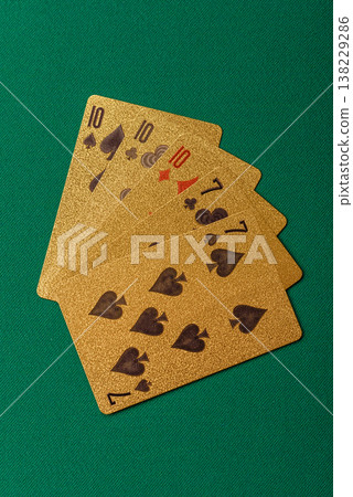 Casino, cards and chips on a colored background, poker and blackjack. Cards and chips Casino, cards and chips on a colored background, poker and blackjack. Cards and chips 138229286