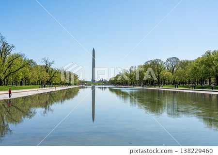 View of Washington Monument from the Lincoln Memorial in Washington, D.C. in sunny day View of Washington Monument from the Lincoln Memorial in Washington, D.C. in sunny day 138229460
