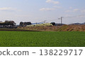 The Shiki-shima train runs through a rural landscape on the Mito Line in Sakuragawa City. 138229717