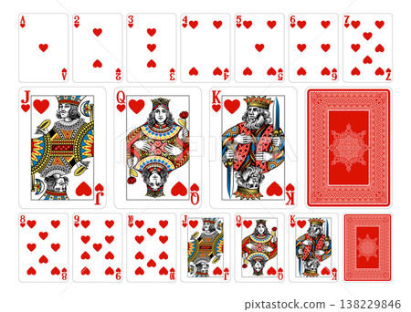 Playing Cards Deck Hearts Designs 138229846