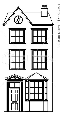 House Old Building Outline Illustration House Old Building Outline Illustration 138229894