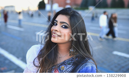 Young Indian woman posing outdoor in Moscow 138229908