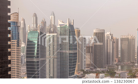 Residential apartments and offices in Jumeirah lake towers district timelapse in Dubai Residential apartments and offices in Jumeirah lake towers district timelapse in Dubai 138230067