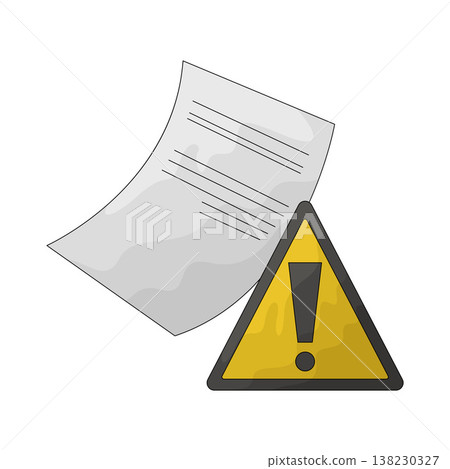 Illustration of document warning Illustration of document warning 138230327