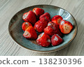 Colorful Berries On Shiny Dish. Fresh Strawberries Arranged Beautifully Under Natural Light 138230396
