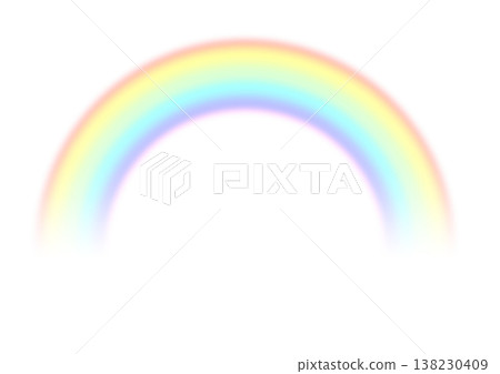 略帶模糊、半透明的彩虹效果插圖（半圓形） 138230409