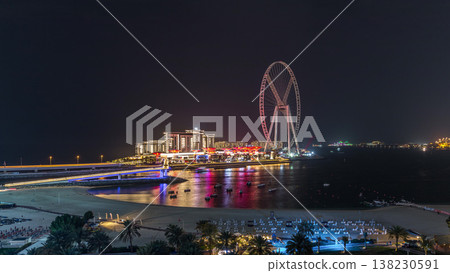 Bluewaters island aerial night timelapse Bluewaters island aerial night timelapse 138230591