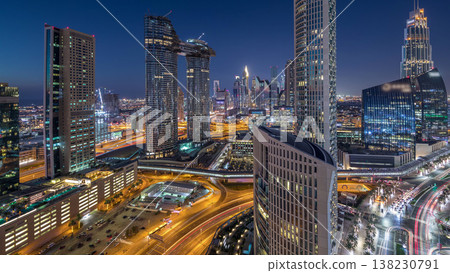 Aerial view of new and tall buildings Timelapse 138230791