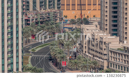 Intersection traffic timelapse on Mohammed Bin Rashid Boulevard 138230875