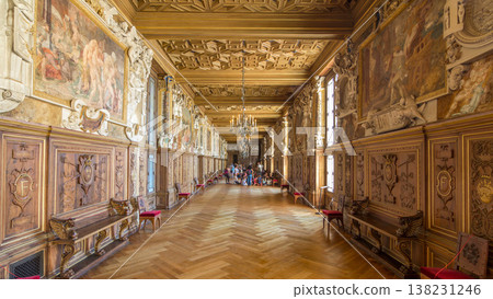 Interiors and architectural details of the Chateau de Fontainebleau timelapse hyperlapse in Fontainebleau, France Interiors and architectural details of the Chateau de Fontainebleau timelapse hyperlapse in Fontainebleau, France 138231246