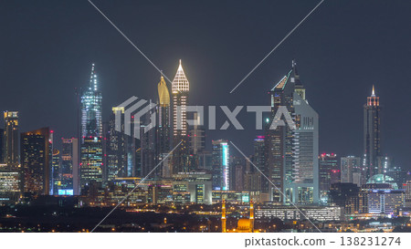The rhythm of the city of Dubai at nightaerial timelapse The rhythm of the city of Dubai at nightaerial timelapse 138231274