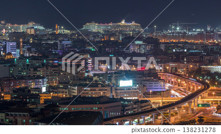 The rhythm of the city of Dubai aerial timelapse The rhythm of the city of Dubai aerial timelapse 138231278