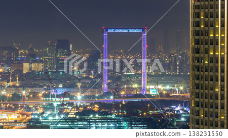 Dubai skyline night timelapse with Deira district Dubai skyline night timelapse with Deira district 138231550