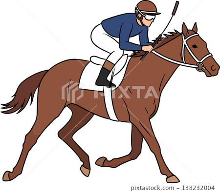 Jockey Riding Horse Vector illustration 138232004