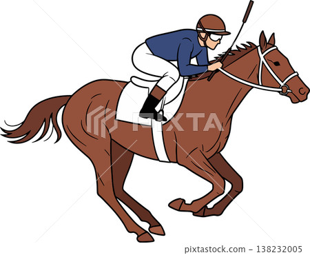 Jockey Riding Horse Vector illustration 138232005