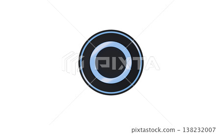 [Transparent Background] 3D Rubber Texture Medal - Circle Mark (Blue) - Correct Answer/Pass Icon 138232007