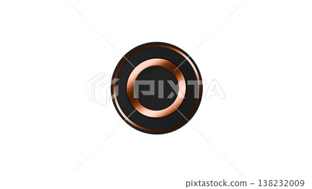 [Transparent Background] 3D Rubber Texture Medal - Circle Mark (Gold) - Correct Answer/Pass Icon 138232009
