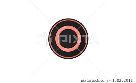 【透明背景】3D橡膠紋理獎牌 - 圓形標記（紅色） - 正確答案/通過圖標 138232011