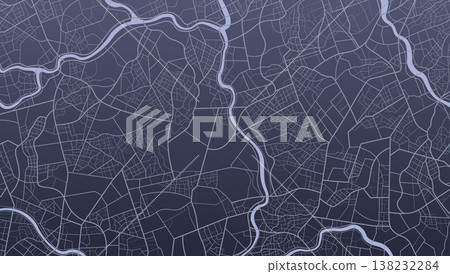 Monochromatic purple city map background with river. Vector illustration. Monochromatic purple city map background with river. Vector illustration. 138232284