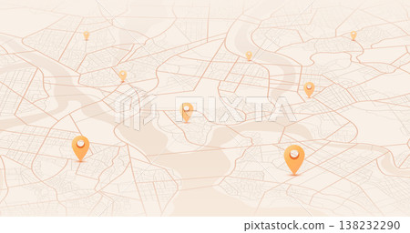 Navigation pin. Abstract lines geometric shapes, cartographic texture. Isometric abstract map background. Transportation and roads. Digital art. Editable vector illustration Navigation pin. Abstract lines geometric shapes, cartographic texture. Isometric abstract map background. Transportation and roads. Digital art. Editable vector illustration 138232290