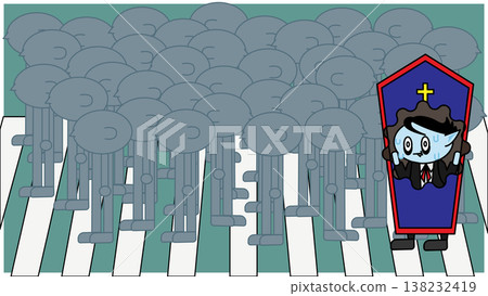 Characters tired from the crowds at a Halloween event | Illustration material of crowds, stress, and queues Characters tired from the crowds at a Halloween event | Illustration material of crowds, stress, and queues 138232419
