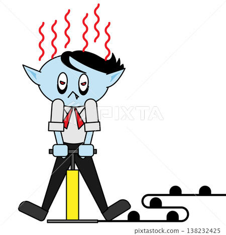 A person suffering from heat exhaustion | Illustration of heatstroke during commuting/travel 138232425