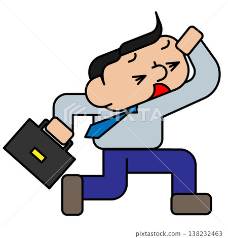 An illustration depicting an exhausted office worker kneeling down, representing the themes of setbacks and stress. 138232463
