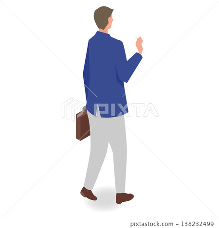 Illustration of a male business person walking from behind Illustration of a male business person walking from behind 138232499