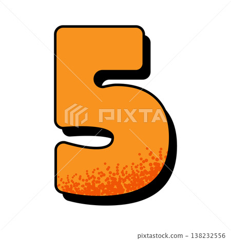 橘色數字「5」 | 倒數計時/排名彈出式素材 138232556