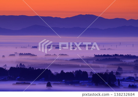 Misty rice terraces at sunrise Misty rice terraces at sunrise 138232684