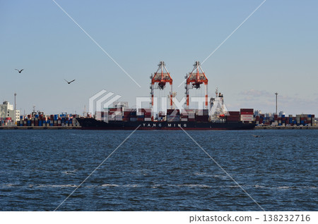 Aomi Container Terminal, from the Tokyo Minato Maru on a Tokyo Port cruise. 138232716