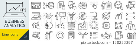 Business analytics icon set Business analytics icon set 138233397
