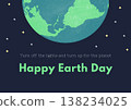 Happy Earth Day card with half planet and dark night sky background Happy Earth Day card with half planet and dark night sky background 138234025