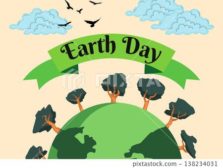 happy easter greeting card with birds 138234031