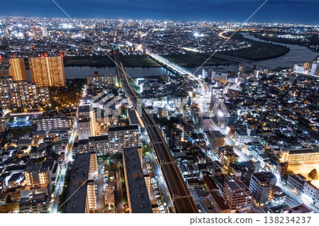 【世界百大夜景】市川市 I-Link Town 展望台夜景（面對市川橋） 138234237
