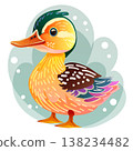 duck handdrawn animal painting style 138234482