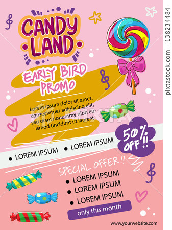 candy poster flyer doodle marker marketing template candy poster flyer doodle marker marketing template 138234484