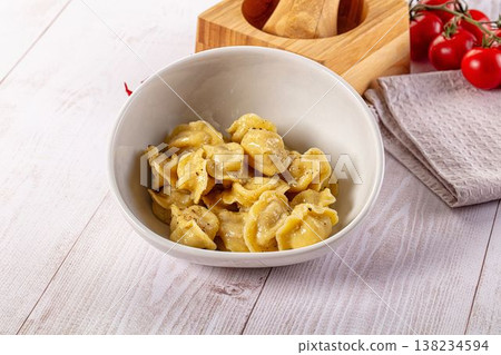 Tasty Russian dumplings with meat 138234594