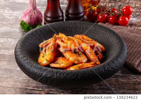 Delicous roasted tiger prawn snack Delicous roasted tiger prawn snack 138234622